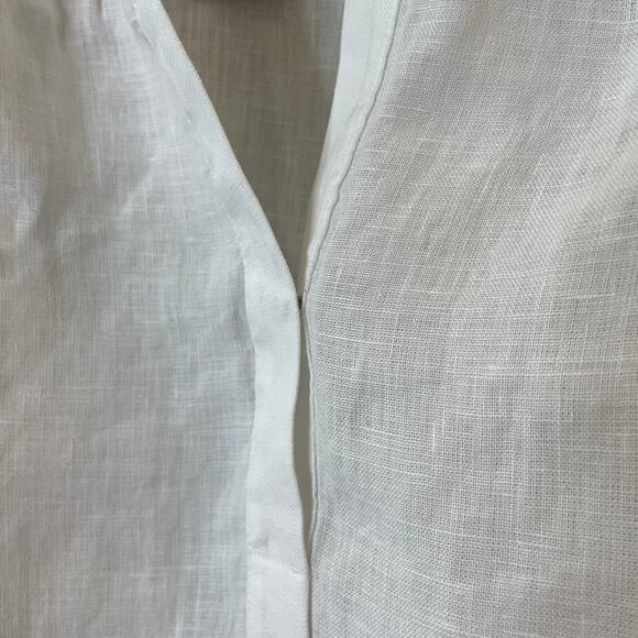 J.Crew Cabana Top Linen Shirt Breathable Date Vacation Trip Plus CI542 White 2X - Picture 5 of 16